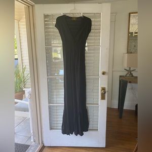 Long black cotton maxi dress